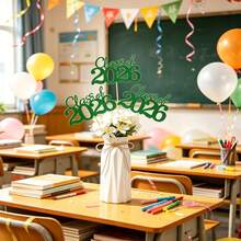10pcs/Set 2026 Graduation Ceremony Tabletop Centerpiece Decor Set, Glitter Letter Cake Toppers, Vase Inserts, Suitable For Graduation Party, Ceremony, Dining Table And Graduation Celebration Decorations - V0113-06 - View 14