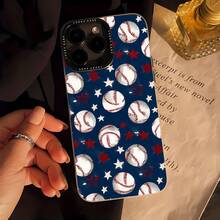 Funda para teléfono con estampado de béisbol y estrellas, compatible con Samsung, Apple, VIVO, OPPO, , Transsion, ,  y Honor. Fabricada en TPU, ofrece protección a prueba de golpes y caídas. Un regalo ideal para familiares y amigos. - La luz de luna blanca - Ver 3