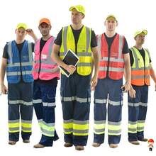 Pink Reflective Safety Vest For Women, Working Safety Gear With Strips, High Visibility Work Vest For Construction, Medium - Red - View 8