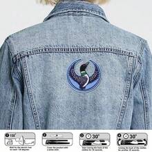 1 miếng vá thêu hình đại bàng xanh đang bay, họa tiết thêu độc đáo, sản phẩm thủ công dệt may, thích hợp cho mũ, quần áo, quần jean, áo khoác của nam/nữ. - A - Xem 4