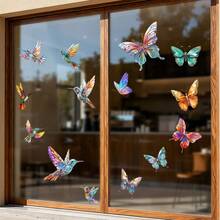 1/2pcs Colorful Butterfly Pattern Static Cling Glass Sticker, Self-Adhesive Removable PVC Decal For Living Room, Bedroom, Office Window, Balcony Sliding Door Decoration, DIY Home Decor - Butterfly Window Stickers - View 2
