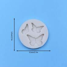 Creative Gray Triple Butterfly Silicone Mold, Handmade Crafts, Simple Ins Style Decorative Butterfly Shaped Props, Suitable For The Production Of Clay And Resin Droppings, Simple Demolding, Reusable Silicone Mold. - Beige - View 3