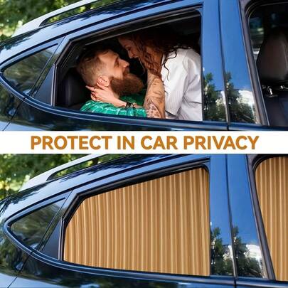 Magnetic Sliding Car Sunshade Curtain, Efficient Heat Insulation Car Sunshade Curtain, Fashionable And Versatile Car Sunshade Curtain, 4-Piece Set For Front And Rear Windows, 1 Pair For Driver And Passenger, 1 Pair For Rear Window, Blocks Strong Light And UV, Protects Interior, Stylish And Durable, Essential For Sun Protection