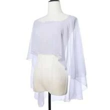 New Soft Wedding Capes Long Solid Color Chiffon Shrug Wedding Wraps Womens Ladies Fashion Accessories - màu đen - Xem 3