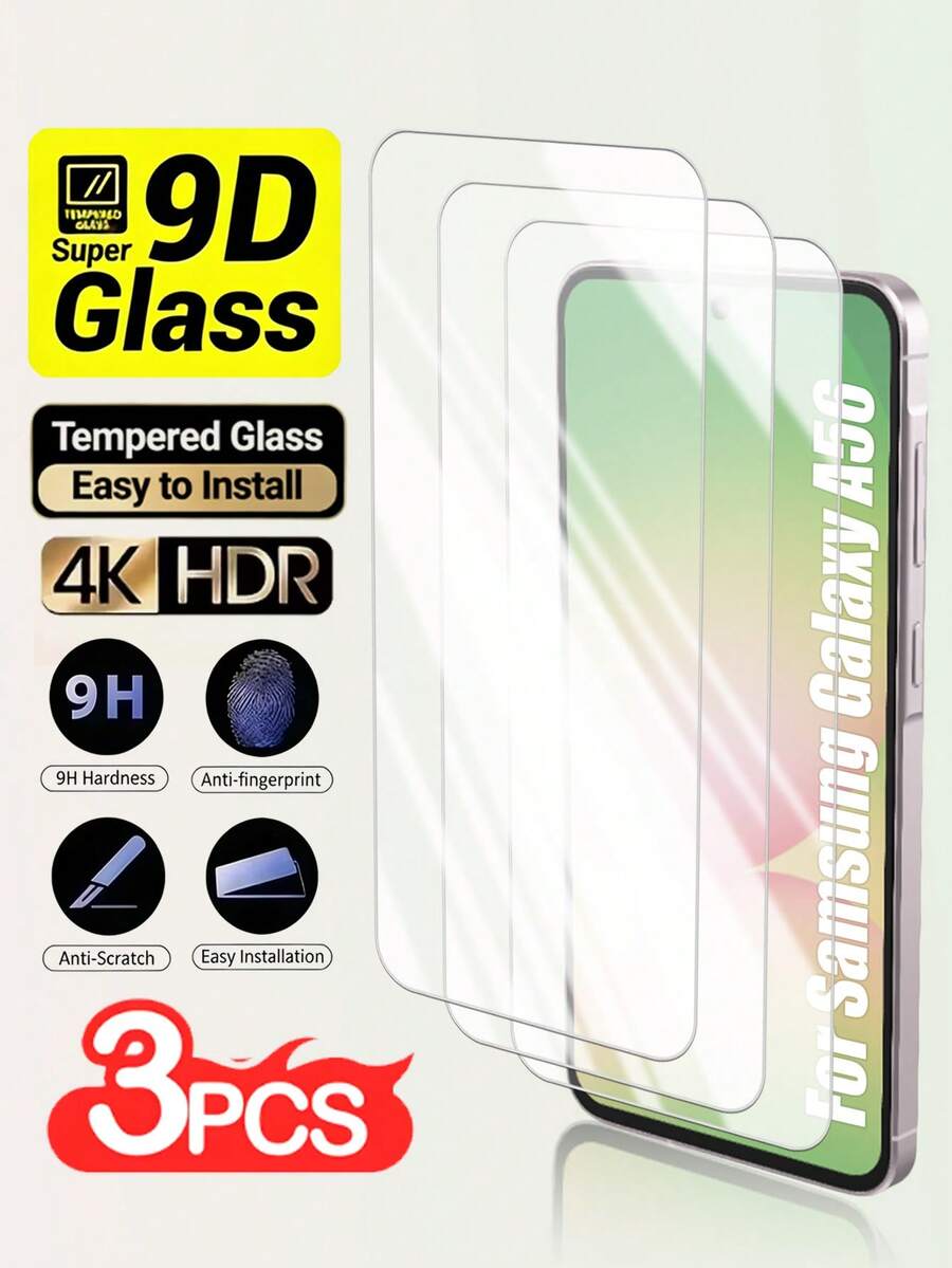 Navigator 3pcs High Definition Tempered Glass Screen Protector, Compatible With Samsung Galaxy S20 FE, Galaxy S21 FE, Galaxy A02, A02S, Galaxy A03, Galaxy A23, Galaxy A24, Galaxy A25, Galaxy A31, Galaxy A72, Galaxy S24 FE, A06, A17, A07, S21, S22, S23, S24, S25, S26 Series. Anti-Fingerprint, Hydrophobic Coating, Smooth Touch.