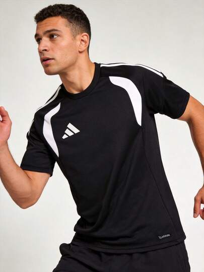 Adidas Áo thun nam, nhẹ, thoải mái, kiểu dáng thể thao thường ngày, tay ngắn TIRO26L JSY KB1348