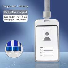 2pcs Aluminum Alloy Card Holder Set (With Lanyard), ID Badge Holder Halter, Thick Company Employee ID Card, Suitable For Exhibition/Event Badges, Attendance Cards, Guest Cards - Large - View 18