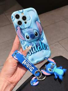 This Disney Stitch Lanyard Phone Case Is Fully Covered In TPU Material. It's Shockproof, Lightweight, And Compatible With IPhone17/16/11/13/15/15 Plus/15 Pro/15 Pro Max/12/14 Pro Max/11 Pro Max/12 Pro/12 Pro Max/13. This Phone Case Makes A Popular Birthday Gift Or Business Gift; It's Durable, Stain- And Fingerprint-Resistant, And Suitable For Both Men And Women. The Set Also Includes A Mickey Mouse Phone Case And A Stitch Plush Bracelet. It's A Perfect Gift For Friends And Family. This Stylish Phone Case Is Fun, Lightweight, And Durable. IPhone17 Pro Max Phone Case, Angel Phone Case. - trắng - Xem 1