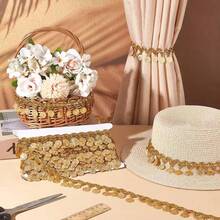 4cm Wide Gold Coin Shaped Sequin Tassel Lace Trim, Suitable For Clothing Decoration, Party Accessories, Dance Costume Decoration - Multicolor - View 8