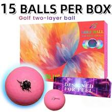 15pcs High Performance Golf Balls - Suitable For Practice And Competition, Professional Golf Balls With Double-Layer Structure, High Elasticity And Long Distance - Pink - View 10