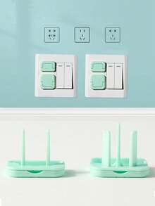10pcs Plastic Safety Socket Covers, Anti-Electric Shock Plug Protectors Suitable For Power Outlets - Multiple Styles - View 3