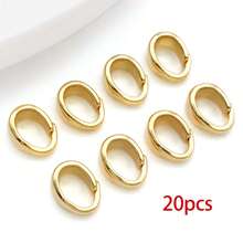 20pcs 18K Gold Plated Pendant Clasp, Oval Bail Connector Clasps For DIY Necklace Jewelry Making, Hypoallergenic Copper Pendant Findings - Buckle - View 10