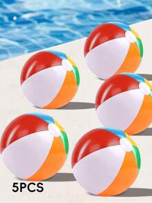 6 Colores Clásicos Pelota de Playa Inflable Arcoíris, Material PVC Impermeable, Adecuado para Fiesta de Piscina de Verano, Juegos, Decoración - Multicolor - Ver 14