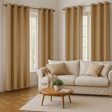 SEWLO 4Panel: Velvet Curtains (Eyelet), Available In Multiple Colors And Sizes, 90% Light Blocking, Windproof, Suitable For Various Room Layouts, Soft And Comfortable. - Mustard - View 4