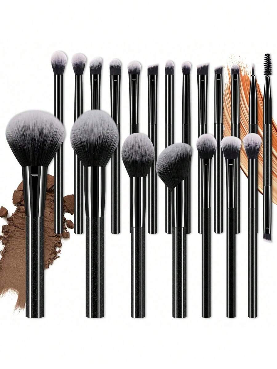 Bộ 20 cọ trang điểm, dụng cụ trang điểm thiết yếu. - màu đen - Xem 1