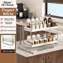 Organizador de encimera de baño de 2 niveles, estantería de almacenamiento para el tocador para ahorrar espacio, estantería de almacenamiento para cosméticos, cuidado de la piel y maquillaje - Multicolor - Ver 11