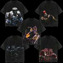 COLLECTION Real Steel Sweater & Tshirt & Hoodie Menswear Atom Noisy Boy Zeus Twin Cities Midas Gift For Movie Fans Top Apparel Classic Oversized Seamless Simple Straight Man Designer Shirts Men's Regular Fit Floral Print Tee Heavyweight Cotto,Cosplay - Black - View 3