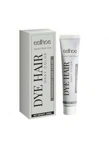 Eelhope 100ml Silver Gray Color Hair Dye Cream For Men's And Women, Granny Hair Permanent Washable Styling Hair Coloring For Fashionable Looks & Nourished Hair No Damage Lasting Hair Color For Unisex Smoky Gray Punk Style, Festival Gift, Natural Herbal Hair Dyeing Cream - 灰色 - 查看 12