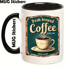 UV DTF Cup Wrap Sticker - 12 Sheets Vintage Coffee Labels UV DTF Transfer Decals, High Quality Rub On Transfer For Glass Cup, Mug, Tumbler, Gifts For Adults, Teacher - Multicolor - View 6