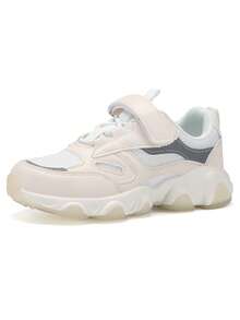 1 Pair White Casual Sports Sneakers, Suitable For Boys And Girls - White - View 3