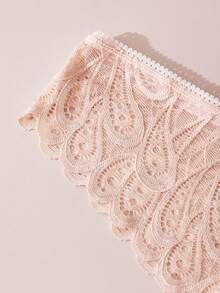 3 chiếc quần lót dây mảnh ren họa tiết lông vũ, nhẹ, thoáng khí dành cho nữ. - Nhiều màu - Xem 4