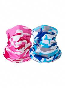 1pc/2pcs Unisex Balaclava Face Mask, Solid Color/Camouflage, Suitable For Outdoor Activities Like Hiking, Fishing, Sun Protection - Multicolor - View 4