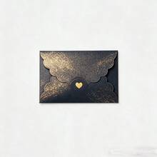 50pcs Mini Pearl Paper Envelopes, Kraft Paper Foil Heart Envelopes, Bank Card/VIP Membership Card Packaging Envelopes - Random - View 3