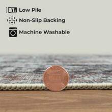 GLN Rugs Alfombra De Área Lavable A Máquina Resistente A Las Manchas Estética Vintage Persa Bohemia Desgastada Parte Trasera Antideslizante Decoración del Hogar para Piso Interior para Dormitorio - 1.2 x 1.8 metros 4 x 6 pulgadas - Ver 8