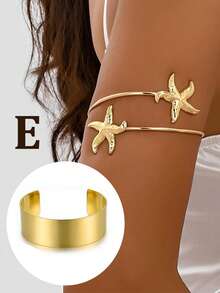 Yanxyad Bộ 6 vòng tay vàng cho nữ, kiểu dáng boho cá tính, vòng đeo tay hở điều chỉnh được, có thể đeo chồng lên nhau. - Vàng - Xem 15