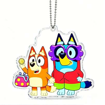 Bluey 1pc 2026 Super Fire Bruy Acrylic Bag Decoration Is Launched! The Complete Collection Of Cute Characters Such As Bruy And Bingo, Restoring Classic Anime Scenes, With Extremely High Facial Recognition! Compact And Lightweight, Hanging On Backpacks And Handbags Is Super Eye-Catching, And The Atmosphere Is Directly Filled!