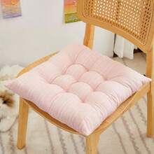 1 pieza Cojín de silla de unicolor suave y transpirable - Almohadilla de asiento cuadrada multiusos, adecuada para oficina, hogar y comedor, cómoda para silla de oficina, silla de juegos, disponible en azul, rosa y gris - Multicolor - Ver 6
