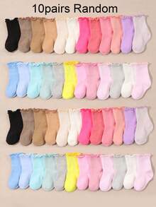 10双婴儿柔软透气荷叶边船袜，休闲日常穿着，时尚百搭，适合春夏日常及居家穿着。 - 彩色 - 查看 7