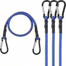 2 Pieces Of Heavy-Duty Rubber Bands With Aluminum Hooks - High-Quality, Weather Resistant, Elastic Tent Straps For  Camping Adventures - Durable And Versatile Accessories - Blue - View 1