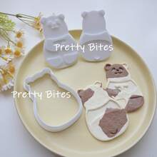 Cortador de galletas de panda, molde de galletas de dibujos animados, sello de repostería, cortador de émbolo, molde para pan y sándwiches, herramientas para decorar pasteles - Blanco - Ver 2