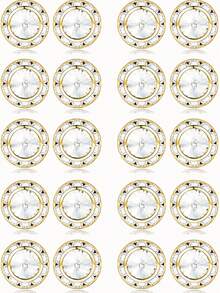 10 pares de pendientes de botón redondos con cristales incrustados chapados en oro vintage para uso diario, fiestas y bodas - geometría - Ver 1