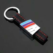 1pc M-Series Tri-Color Sport-Style Metal Keychain. Note: This Is A Functional Accessory, Not A Precision-Crafted Collectible; Minor Surface Imperfections May Exist On Some Units. Please Do Not Purchase If This Is A Concern. - Multicolor - View 6