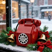 Retro Telephone Piggy Bank: Large Capacity, All-In-One Vintage Coin Bank For Home Office Desk Decor | Perfect Gift For Christmas, Birthday, Thanksgiving - Red - View 4
