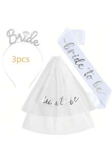 New Bachelorette Party Bridal Veil Headband, Essential Bridal Shoulder Decor Hat For Wedding - Multicolor - View 4