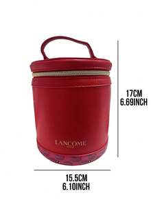 Lancôme Túi đựng mỹ phẩm hình trụ phiên bản giới hạn Lancome Năm con hổ, da đỏ, khóa kéo vàng, họa tiết da hổ, thiết kế thời trang, di động, phụ kiện trang điểm cao cấp phù hợp cho phụ nữ và thanh thiếu niên, có thể đựng mỹ phẩm và sản phẩm chăm sóc da, chế tác thủ công cao cấp của Pháp, bao bì quà tặng cao cấp, hình trụ, đựng đồ trang điểm thời trang và thiết thực, phù hợp cho túi xách, phòng tập thể dục, du lịch, chất liệu bền và có thể tái sử dụng, lý tưởng làm quà tặng sinh nhật, Giáng sinh, Ngày Valentine. - Đỏ - Xem 4
