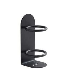 1pc No Drill Electroplated Iron Wall Mounted Suction Cup Toothbrush Holder, Bathroom Toothbrush Storage Rack - Black - View 7