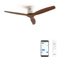CREATE - 40W Silent Ceiling Fan, 100% Wood, White Motor, No Light, S (Ø112cm) (Rooms ≤10m²) - WIND CALM NATURAL WOOD - Dark Wood Blade Color + WIFI - View 8