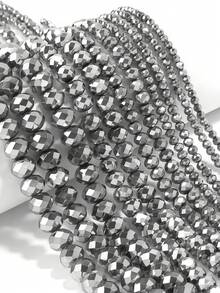 Contas de cristal austríaco branco-prateado brilhante de 4/6/8 mm, 111/81/61 peças, contas espaçadoras de vidro lapidado para confecção de joias DIY, adequadas para colares e pulseiras, materiais para artesanato. - Multicolorido - Ver 5