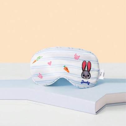 Miniso Disney Zootopia Judy & Nick Striped Eye Mask, Soft Skin-Friendly Breathable, For Home Naps Travel Light Blocking Eye Care,Portable For Business Trip Travel Eye Care(1 PC)