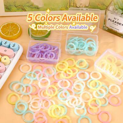 Creative Colorful Plastic Single-Hole Loose-Leaf Binder Rings, Detachable Clips, Office & School Supplies