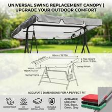 UV Sun Protection Replacement Shade 195x125cm – Cradle Top Canopy For Outdoor Garden Terrace Patio Furniture Accessories - Multicolor - View 6