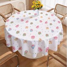 1pc Cute Cartoon Animal Head Print Tablecloth, Fresh Macaron Style, Waterproof & Stain-Resistant, Suitable For Dining Table, Tea Table And Home Decor - Multicolor - View 11