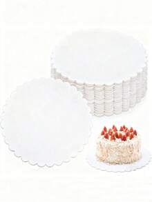 5/10pcs Round White Cake Bases, Ripple Paper Cake Stands, Suitable For Baking, DIY Cakes, Desserts, Wedding Celebrations, Birthday Parties, Snacks, Cupcake Displays, Theme Parties, Cake Decorations, Wedding Parties, Easter, Mother's Day, Father's Day And Other Occasions. - Multicolor - View 11