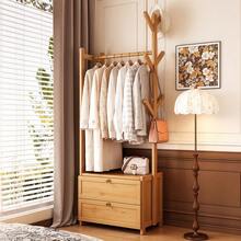 Three Sizes Are Available: Natural Color Or Brown.The Multi-Functional Floor Hanger And Storage Drawer Design Make It Suitable For The Bedroom Entrance Hall Storage Rack In The Living Room - Brown Color - View 10