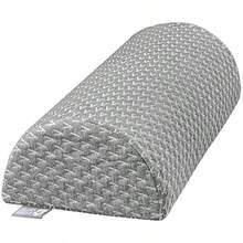 5 STARS UNITED - Almohada de rodilla para dormir de espalda cojín de espuma viscoelástica para aliviar el dolor de ciática soporte debajo de las piernas para dormir en la espalda soporte de media - gris - Ver 5