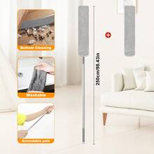 Plumero de microfibra con mango extensible y paño reemplazable, plumero reutilizable y flexible, plumero lavable adecuado para ventiladores de techo, muebles, automóviles y talla grande - Plumero de huecos extensible - Ver 18
